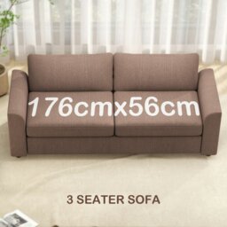 Rackhams 212 cm Upholstered Jumbo Cord Sofa Couch with Spring Cushion, Coffee - Cream white - thumbnail 4