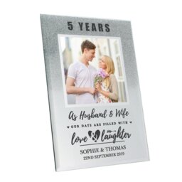 Rackhams Personalised Anniversary 4x4 Glitter Glass Photo Frame - thumbnail 2