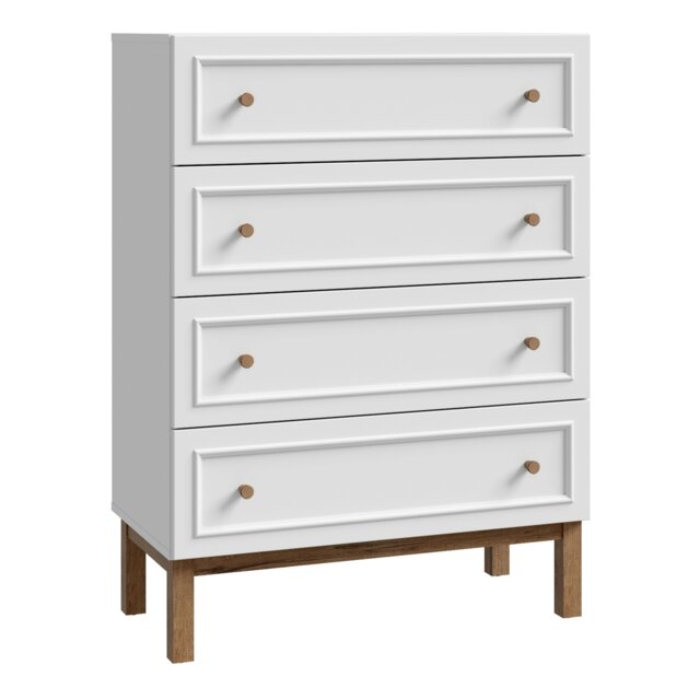 Rackhams Wensley 4 Drawer Chest in Light Grey and Oak - Grey & Oak - Matt - Melamine - image 1
