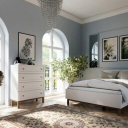 Rackhams Wensley 4 Drawer Chest in Light Grey and Oak - Grey & Oak - Matt - Melamine - thumbnail 5