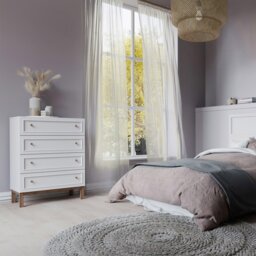 Rackhams Wensley 4 Drawer Chest in Light Grey and Oak - Grey & Oak - Matt - Melamine - thumbnail 6