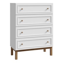 Rackhams Wensley 4 Drawer Chest in Light Grey and Oak - Grey & Oak - Matt - Melamine