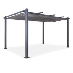 Rackhams Acorn Aluminium 4m Rectangular Pergola Gazebo in Grey - Grey - Aluminium - 1 - thumbnail 3