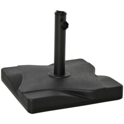 Rackhams 20kg Square Parasol Base Outdoor Garden Cement Umbrella Weight Stand Holder, Fits Φ32mm,Φ38mm,Φ48mm Pole - Black - thumbnail 2