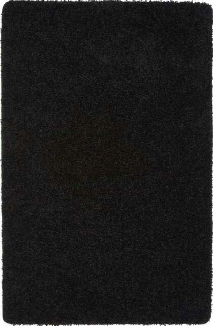 Rackhams Washable Black Shaggy Rug - 60X100 cm - image 1