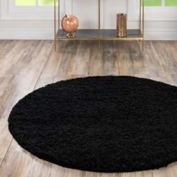 Rackhams Washable Black Shaggy Rug - 60X100 cm - thumbnail 6