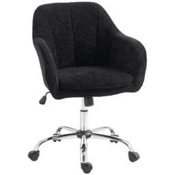 Rackhams Modern Makeup Vanity Chair with Tub Back for Bedroom, Black - thumbnail 2