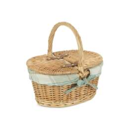 Rackhams Childs Oval Lined Lidded Wicker Basket with Lining - thumbnail 5