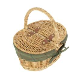 Rackhams Childs Oval Lined Lidded Wicker Basket with Lining - thumbnail 6