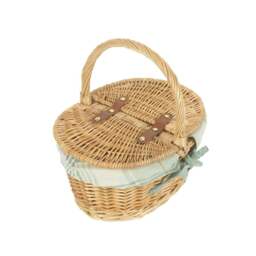 Rackhams Childs Oval Lined Lidded Wicker Basket with Lining - thumbnail 3