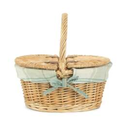Rackhams Childs Oval Lined Lidded Wicker Basket with Lining - thumbnail 4