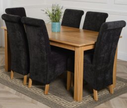 Rackhams Oslo 180 x 90cm Large Oak Dining Set with Montana Fabric Chairs - 8 chairs - Beige - thumbnail 3