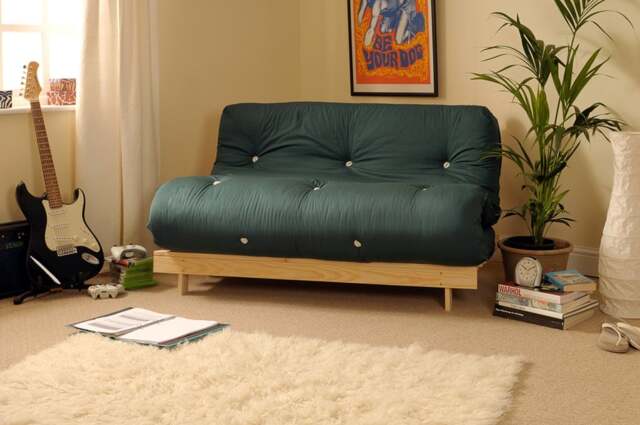 Rackhams Wooden Futon sofa bed frame with a Standard Mattress - Glade - 4ft - image 1