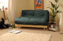 Rackhams Wooden Futon sofa bed frame with a Standard Mattress - Glade - 4ft - thumbnail 1
