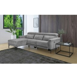 Rackhams Lund 3‑Seater Electric Recliner Sofa (Grey Corduroy) - Grey - thumbnail 2