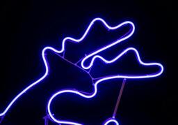 Rackhams Jumping Reindeer Blue LED Rope Light Silhouette for Indoor and Outdoor Christmas Displays - Blue - Silhouette