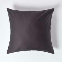 Rackhams Premium 1000 TC Egyptian Cotton Sateen Weave Pillowcase, European Size - Dark Charcoal Grey - 80 x 80 cm - thumbnail 1