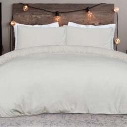 Rackhams Shaggy Faux Fur Fleece Duvet Cover With Pillowcases - Cream - Single (135cm x 200cm) - thumbnail 2