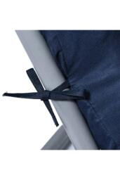 Rackhams 160x50cm Dark Blue Outdoor Sun Lounger Cushion with Slip-Over Back & Side Tie Straps - Dark Blue - One Size - thumbnail 6