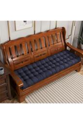 Rackhams 160x50cm Dark Blue Outdoor Sun Lounger Cushion with Slip-Over Back & Side Tie Straps - Dark Blue - One Size - thumbnail 3