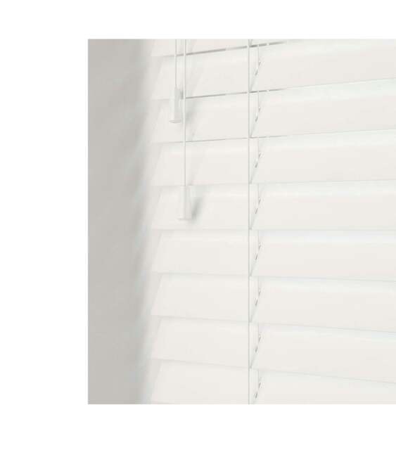 Rackhams Ultra White Gloss Wooden Venetian Blinds With Strings (130cm drop) - 180cm - image 1