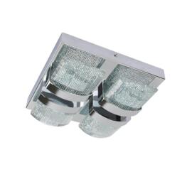Rackhams Liana Polished Chrome Square LED Flush Ceiling Light - thumbnail 3