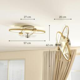 Rackhams Ceiling Fan with Light and Remote & App Control LED Ceiling Fan Light - Gold - thumbnail 3