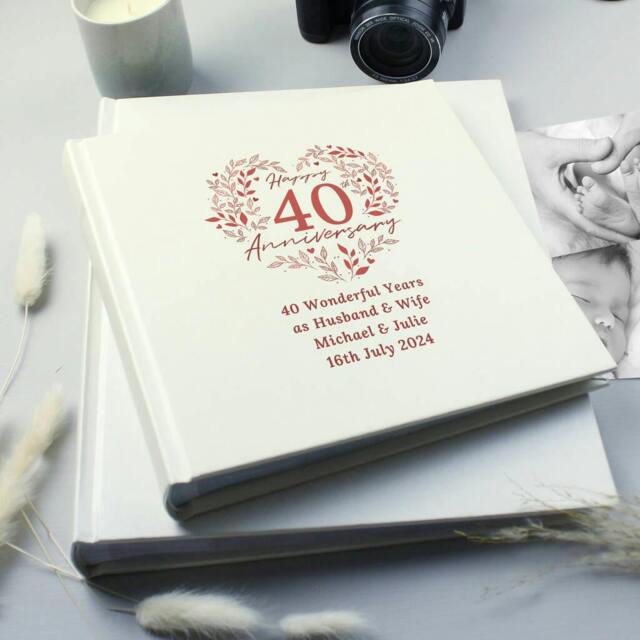 Rackhams Personalised 40th Ruby Wedding Anniversary Photo Album - h22.5 x w22.5 x d3cm - image 1