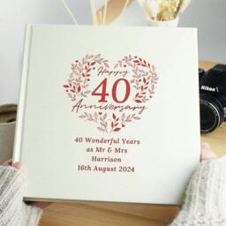 Rackhams Personalised 40th Ruby Wedding Anniversary Photo Album - h22.5 x w22.5 x d3cm - thumbnail 4