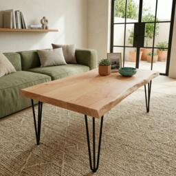 Rackhams Live Edge Coffee Table - 60cm - Narrow - 40cm - Walnut - thumbnail 1