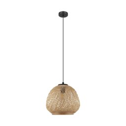 Rackhams Hanging Ceiling Pendant Light Round Wicker Shade 1 x 40W E27 Hallway Feature