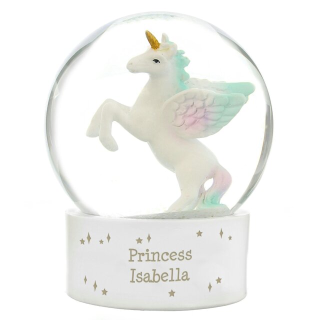 Rackhams Personalised Unicorn Snow Globe - image 1