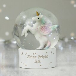 Rackhams Personalised Unicorn Snow Globe - thumbnail 2