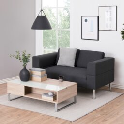 Rackhams Azalea Lift Up Coffee Table in Oak - 1 - Base Steel Aluminium Powder Coated - White - thumbnail 5