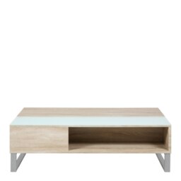 Rackhams Azalea Lift Up Coffee Table in Oak - 1 - Base Steel Aluminium Powder Coated - White - thumbnail 2
