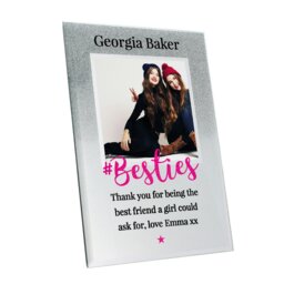 Rackhams Personalised 'Bestie' 4x4 Glitter Glass Photo Frame - thumbnail 2