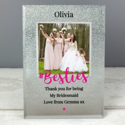 Rackhams Personalised 'Bestie' 4x4 Glitter Glass Photo Frame - thumbnail 4
