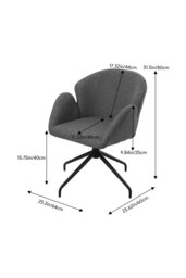 Rackhams Modern Swivel Chair - Grey - thumbnail 6