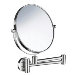Rackhams Polished Chrome Double Sided Mirror - Wall Mounted Extendable Swing Arm Swivel 7x Magnification Bathroom Makeup or Shaving
