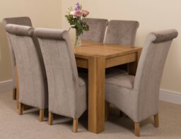 Rackhams Kuba Small Oak Dining Table with Montana Fabric Chairs - 4 chairs - Black - thumbnail 6