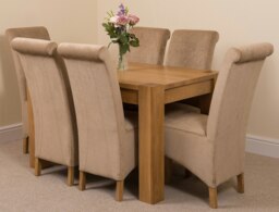 Rackhams Kuba Small Oak Dining Table with Montana Fabric Chairs - 4 chairs - Black - thumbnail 3