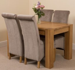 Rackhams Kuba Small Oak Dining Table with Montana Fabric Chairs - 4 chairs - Black - thumbnail 5