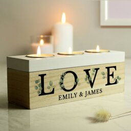 Rackhams Personalised Wedding Triple Tea Light Box - thumbnail 2