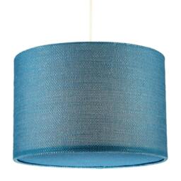 Rackhams Biscay Bay Teal Textured Linen Pendant Lighting Shade with Diffuser - thumbnail 2