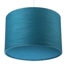 Rackhams Biscay Bay Teal Textured Linen Pendant Lighting Shade with Diffuser - thumbnail 4