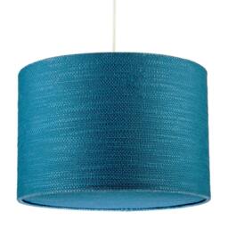Rackhams Biscay Bay Teal Textured Linen Pendant Lighting Shade with Diffuser - thumbnail 1