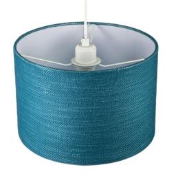 Rackhams Biscay Bay Teal Textured Linen Pendant Lighting Shade with Diffuser - thumbnail 3