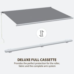 Rackhams 4x3m Full Cassette Electric Retractable Awning for Patio Door Window - 300L x 395W cm - thumbnail 4