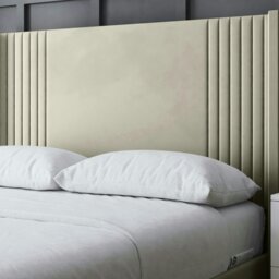 Rackhams Elara Divan Bed with Winged Panel Headboard - Beige - Double / 4ft6 - thumbnail 3