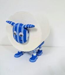 Rackhams Killie Fun Toilet Roll Holder – SuperSheep - Dispenser base - White / Blue - thumbnail 1